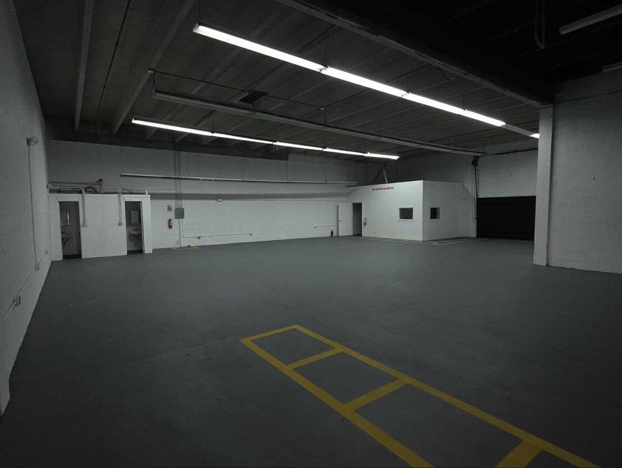 Large warehouse storage area with loading space